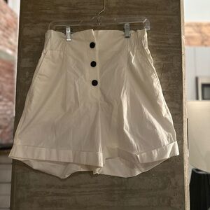 Brand new high waisted white Zara shorts with black buttons